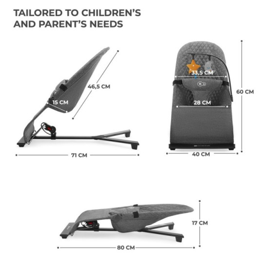 Kinderkraft Relax Bouncer Mimi Grey