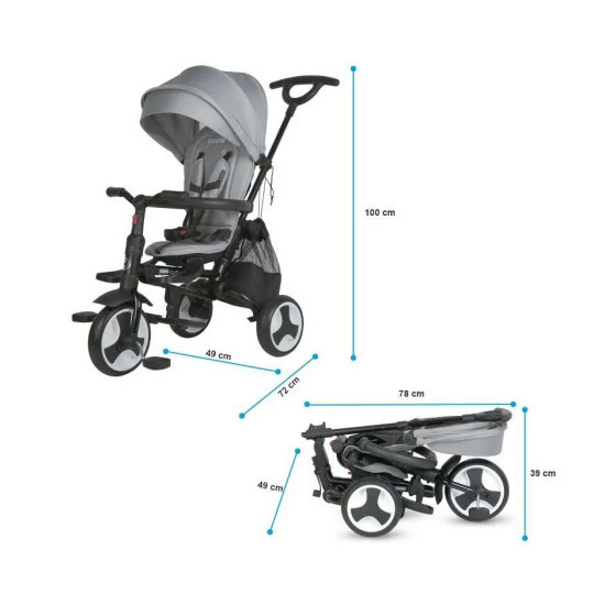 Coccolle Spectra Plus Αναδιπλούμενο Τρίκυκλο Ποδήλατο Neutral Grey