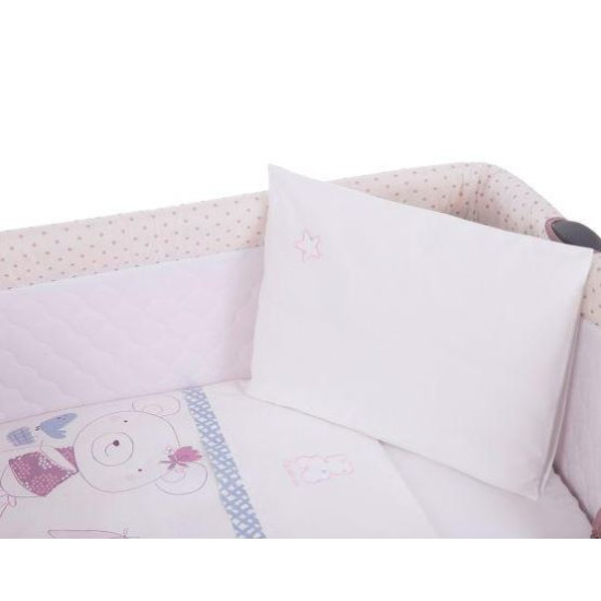Kikka Boo Σετ Προίκας για Λίκνο Mini Cot Bedding Set Pink 41101060048