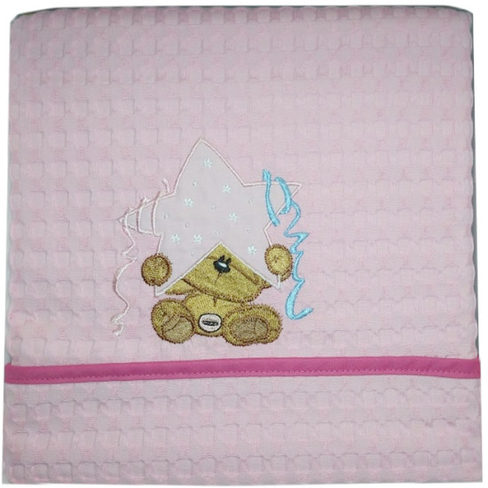 Κουβέρτα Πικέ Αγκαλιάς Star Bear Pink Morven Baby 80x110